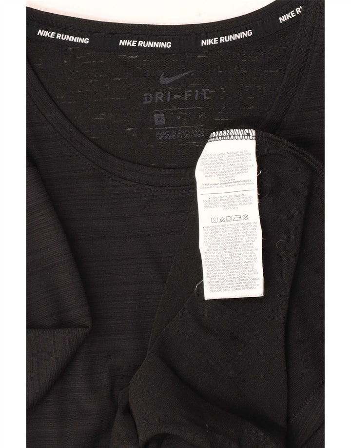 Мужская футболка Nike Dri Fit, средний черный полиэстер в тонкую полоску