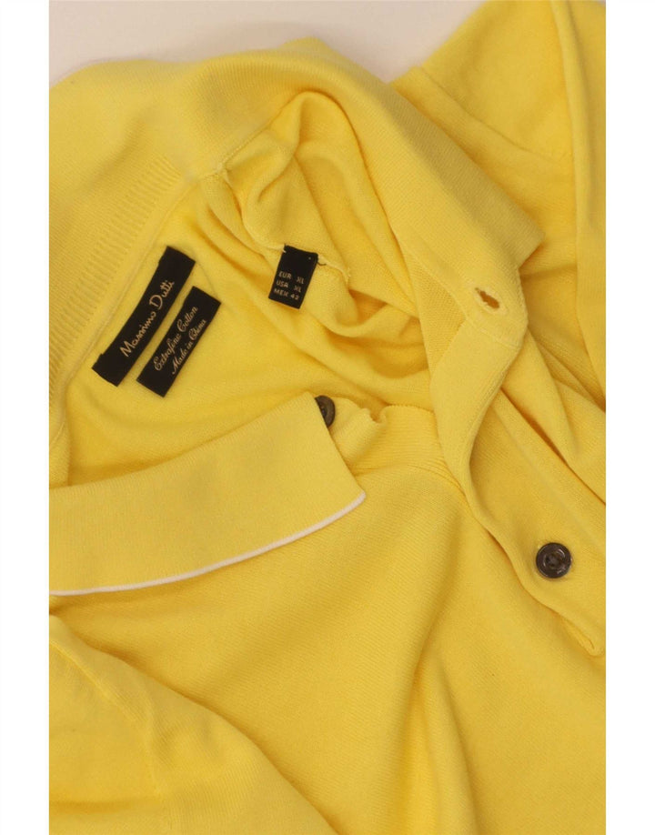 Мужская рубашка-поло Massimo Dutti XL, желтый хлопок