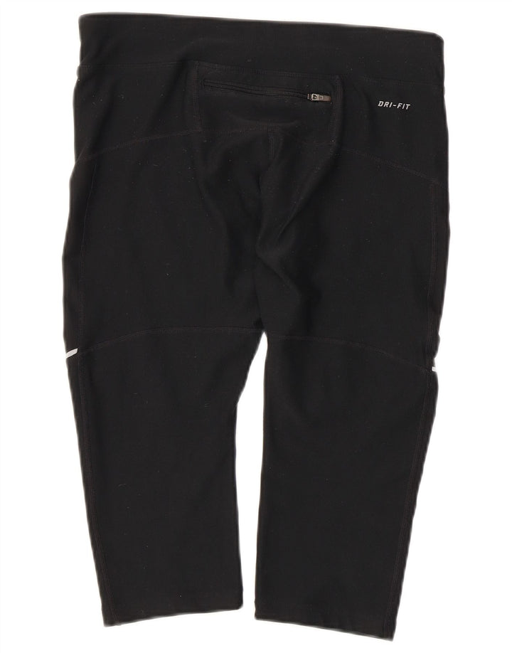 Женские леггинсы-капри Nike UK 14, средние, черные, спортивные