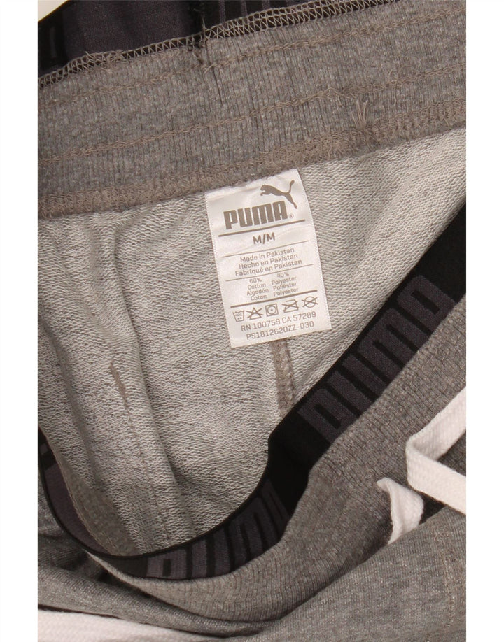 Мужские спортивные шорты Puma с рисунком, хлопок среднего серого цвета