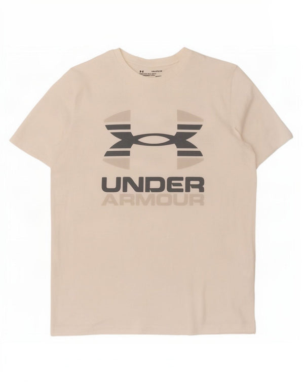 Футболка с рисунком Under Armour для мальчиков, топ 13–14 лет, XL, белая, спортивная