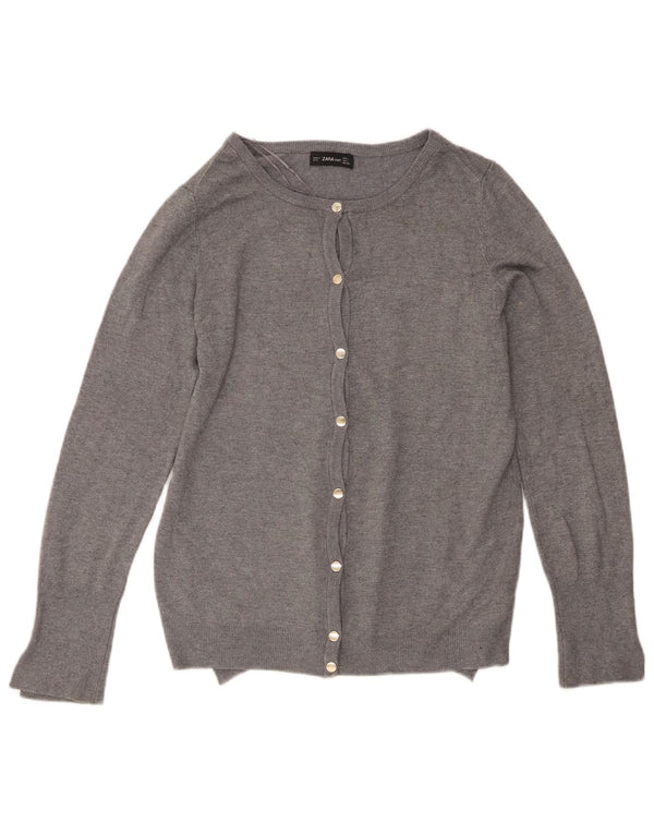 Женский кардиган Zara UK 14, большой серый вискоза