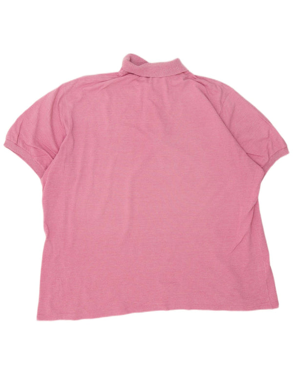 Мужская рубашка-поло Lacoste, размер 8, 3XL, розовый хлопок с крапинками