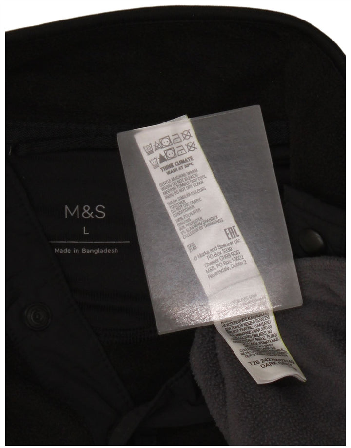 Мужской флисовый джемпер Marks & Spencer, большой серый с цветными блоками