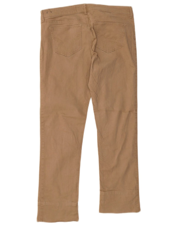 Женские прямые повседневные брюки Hollister W31 L28, бежевый хлопок