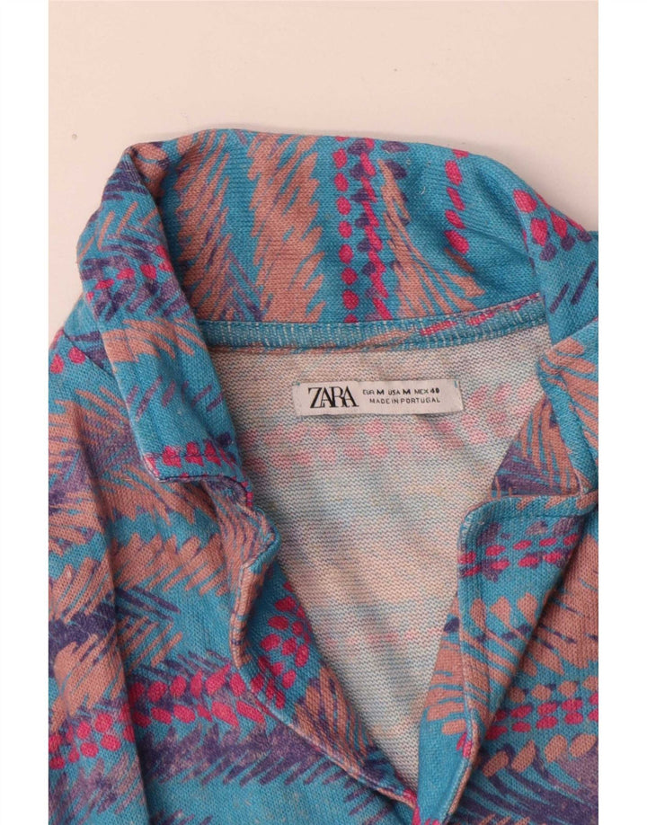 Мужская рубашка с коротким рукавом Zara среднего размера в разноцветную полоску
