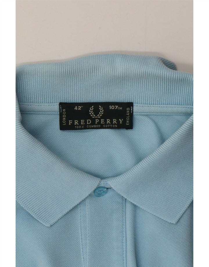 Мужская рубашка поло Fred Perry, хлопок среднего синего цвета