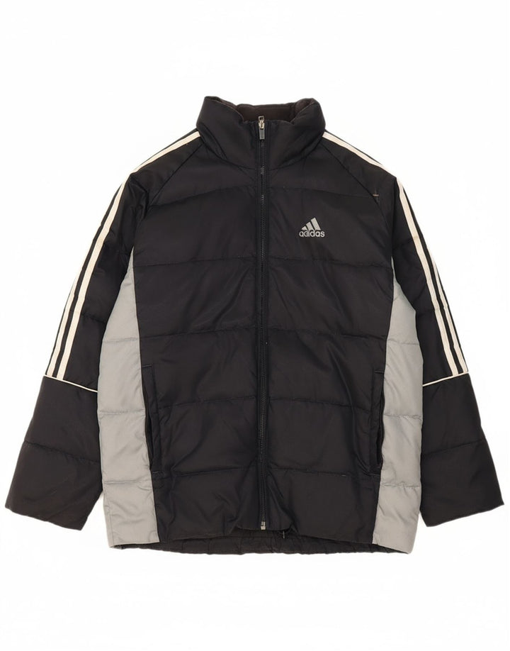 ADIDAS Boys Padded Jacket 11-12 Years Navy Blue Colourblock Polyamide