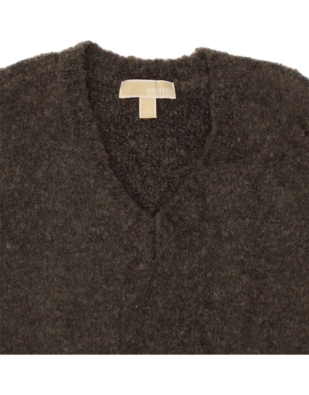 MICHAEL KORS Womens V-Neck Jumper Sweater UK 16 Large Brown Vintage Michael Kors and Second-Hand Michael Kors from Messina Hembry 