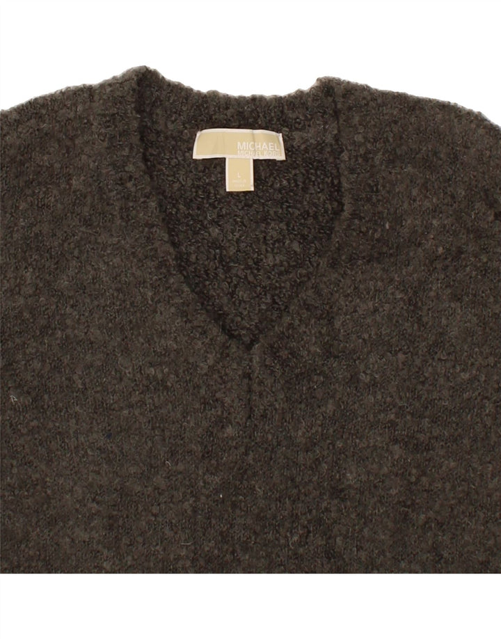 MICHAEL KORS Womens V-Neck Jumper Sweater UK 16 Large Brown Vintage Michael Kors and Second-Hand Michael Kors from Messina Hembry 