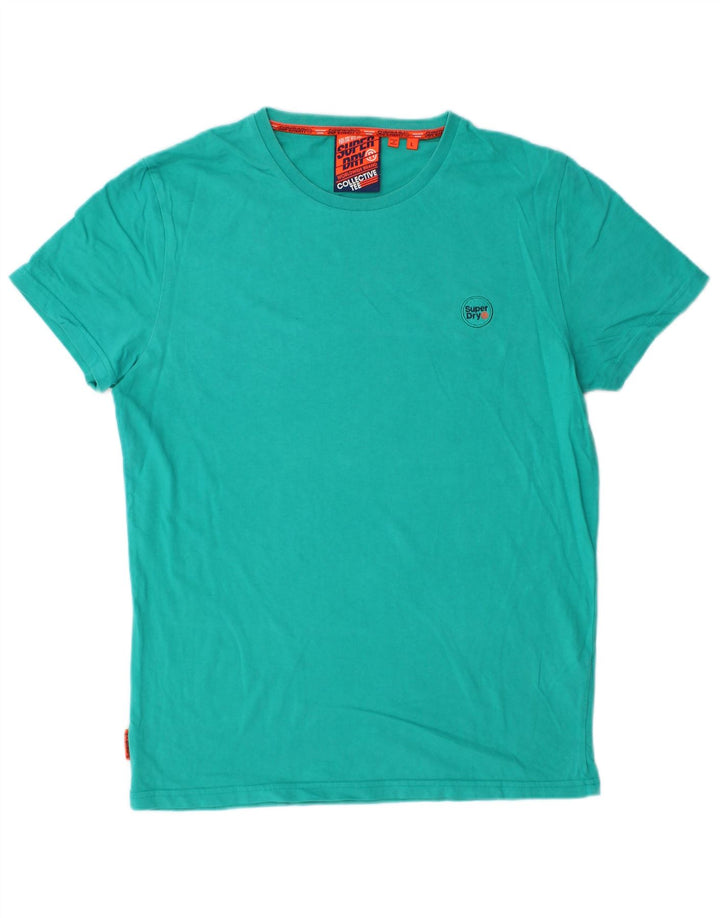SUPERDRY Мужская футболка из хлопка большого размера бирюзового цвета