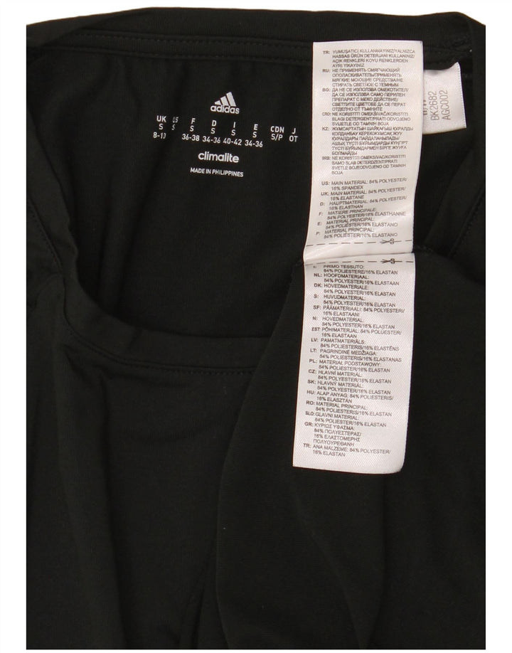Женская футболка Adidas Climalite Top UK 8/10, маленький черный полиэстер