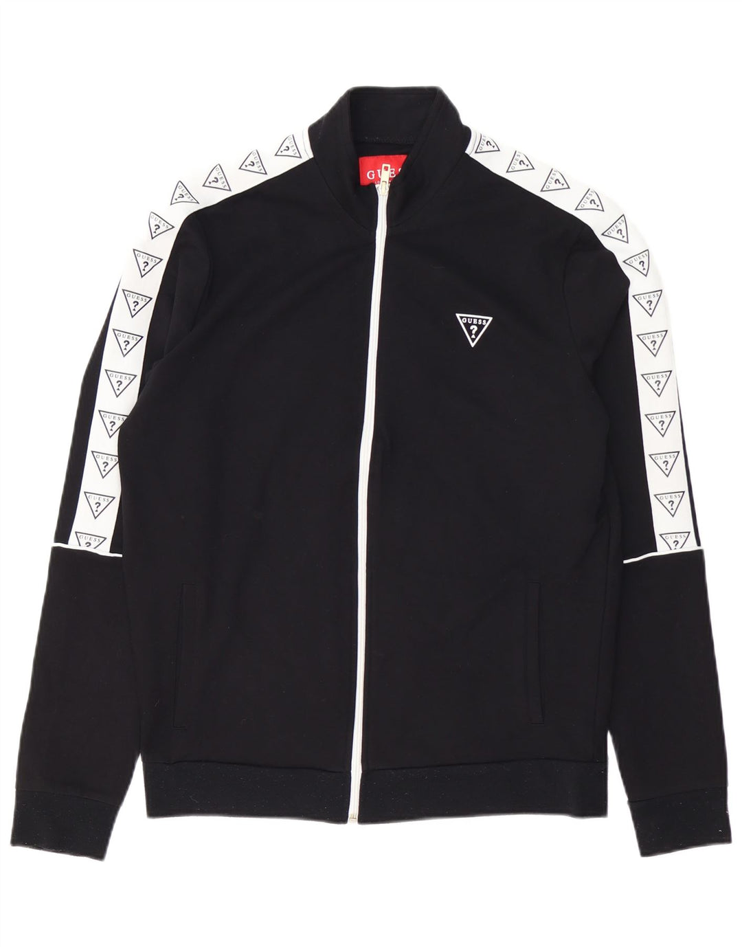 GUESS Мужской спортивный костюм с графическим рисунком, верхняя куртка, маленький черный вискоза с цветными блоками