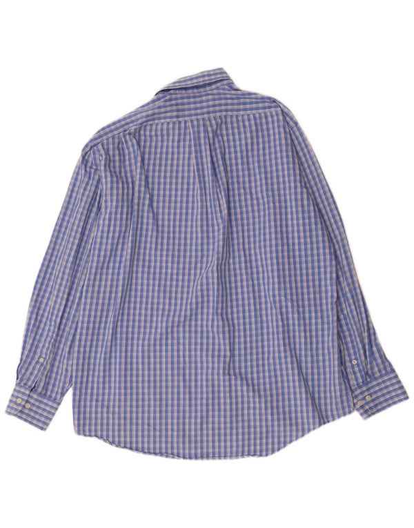 Chaps Mens Classic Fit Shirt Size 16 1/2 Large Blue Check Cotton
