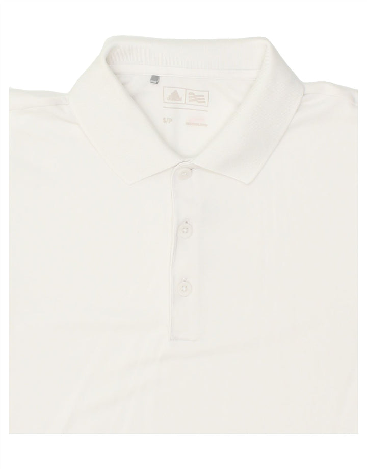 ADIDAS Mens Polo Shirt Small White Polyester Vintage Adidas and Second-Hand Adidas from Messina Hembry 