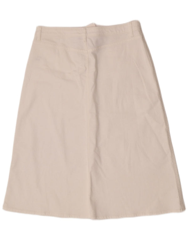 И/или женская джинсовая юбка-трапеция UK 16, большая W34, белый хлопок