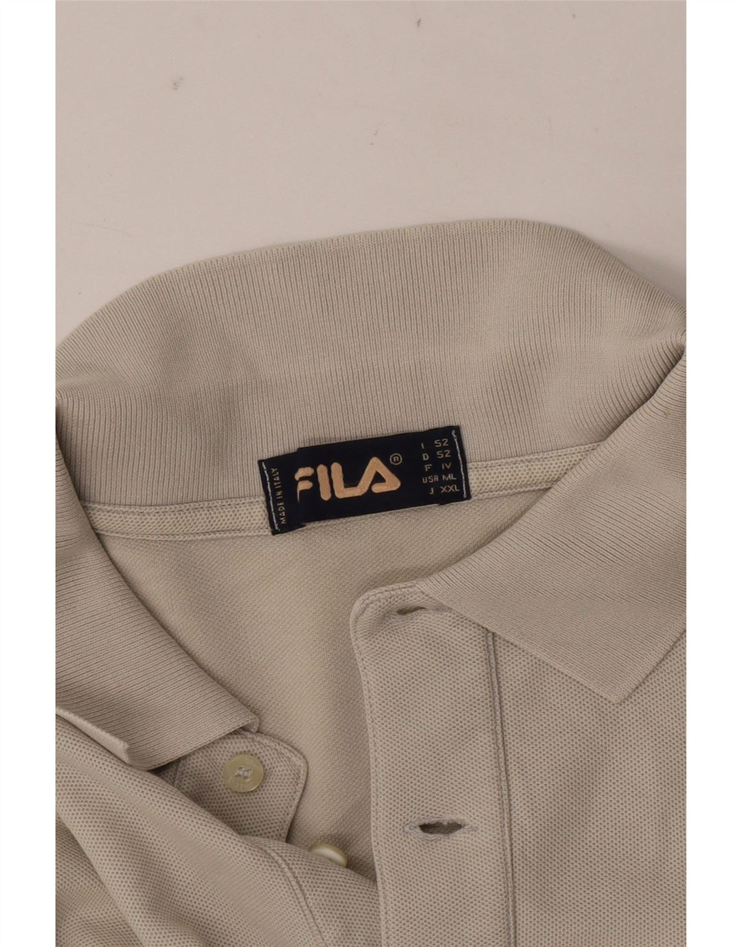 Рубашка Поло Мужская Fila IT 52 Большая Бежевая