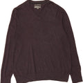 EDDIE BAUER Mens V-Neck Jumper Sweater XL Maroon Cotton Vintage Eddie Bauer and Second-Hand Eddie Bauer from Messina Hembry 
