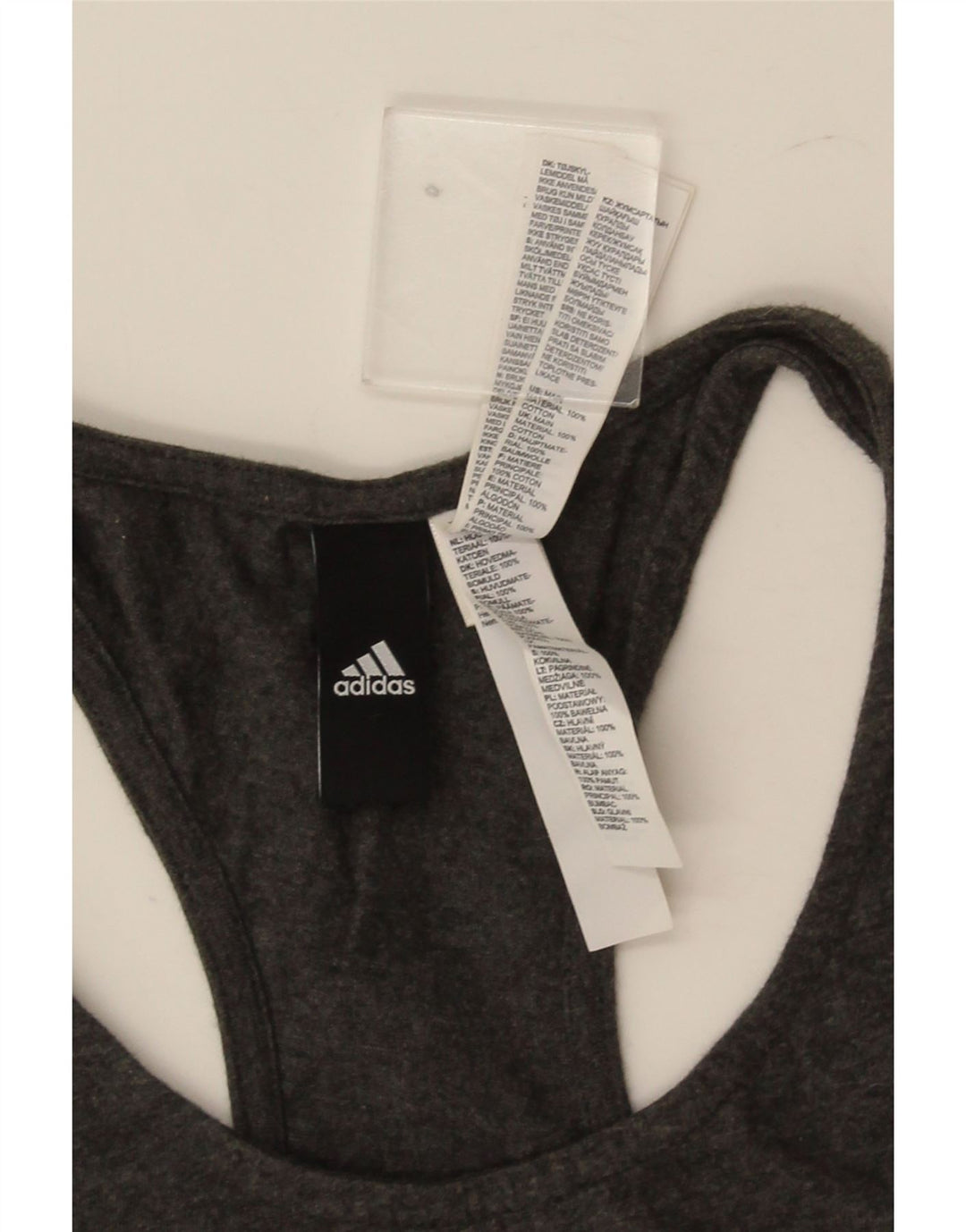 Женский топ с графическим рисунком Adidas UK 12/14, хлопковый средний серый цвет
