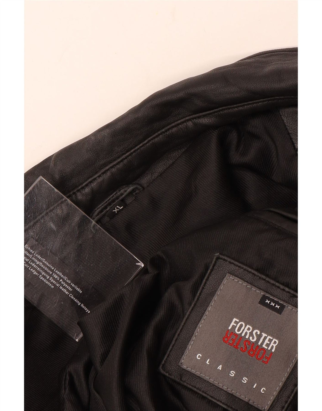 Мужская кожаная куртка VINTAGE UK 42 XL черная кожа