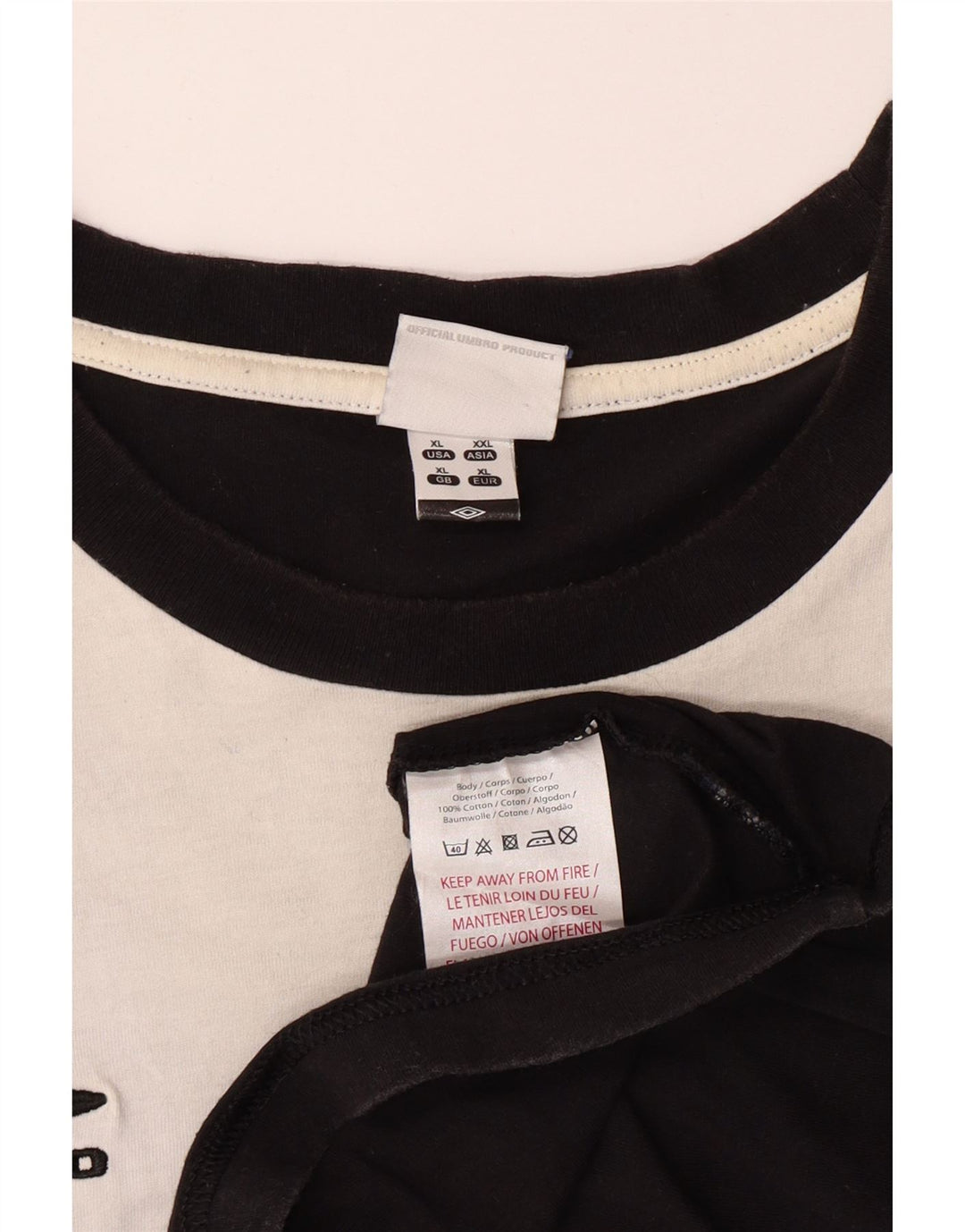 UMBRO Мужская футболка Top XL, черная, хлопок с цветными блоками