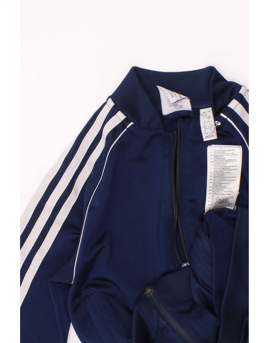 Спортивный костюм Adidas для мальчиков, верхняя куртка 6–7 лет, темно-синий полиэстер