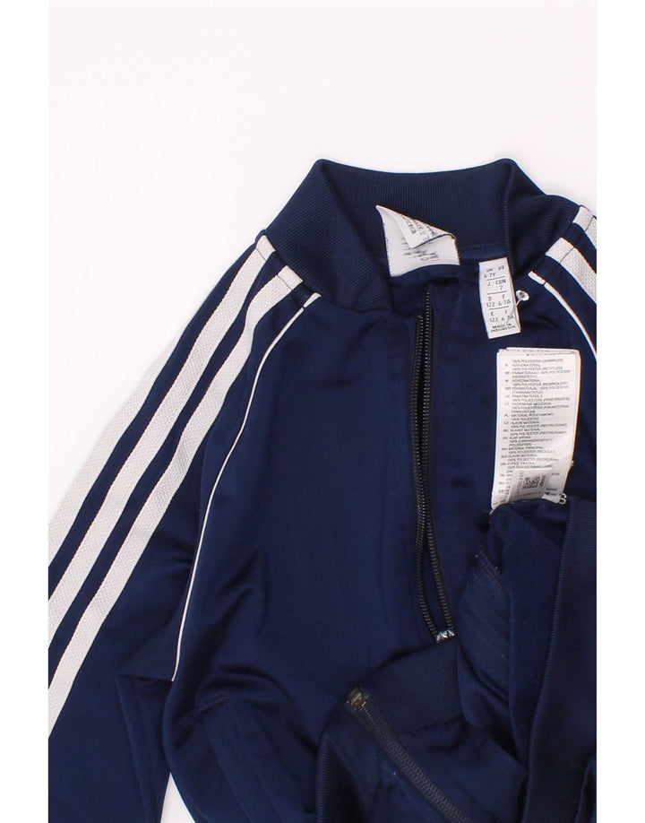Спортивный костюм Adidas для мальчиков, верхняя куртка 6–7 лет, темно-синий полиэстер