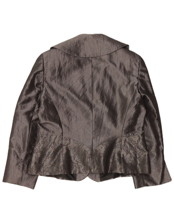 Женский кардиган JOHN BENTLEY UK 14, большой серый полиэстер с цветочным принтом