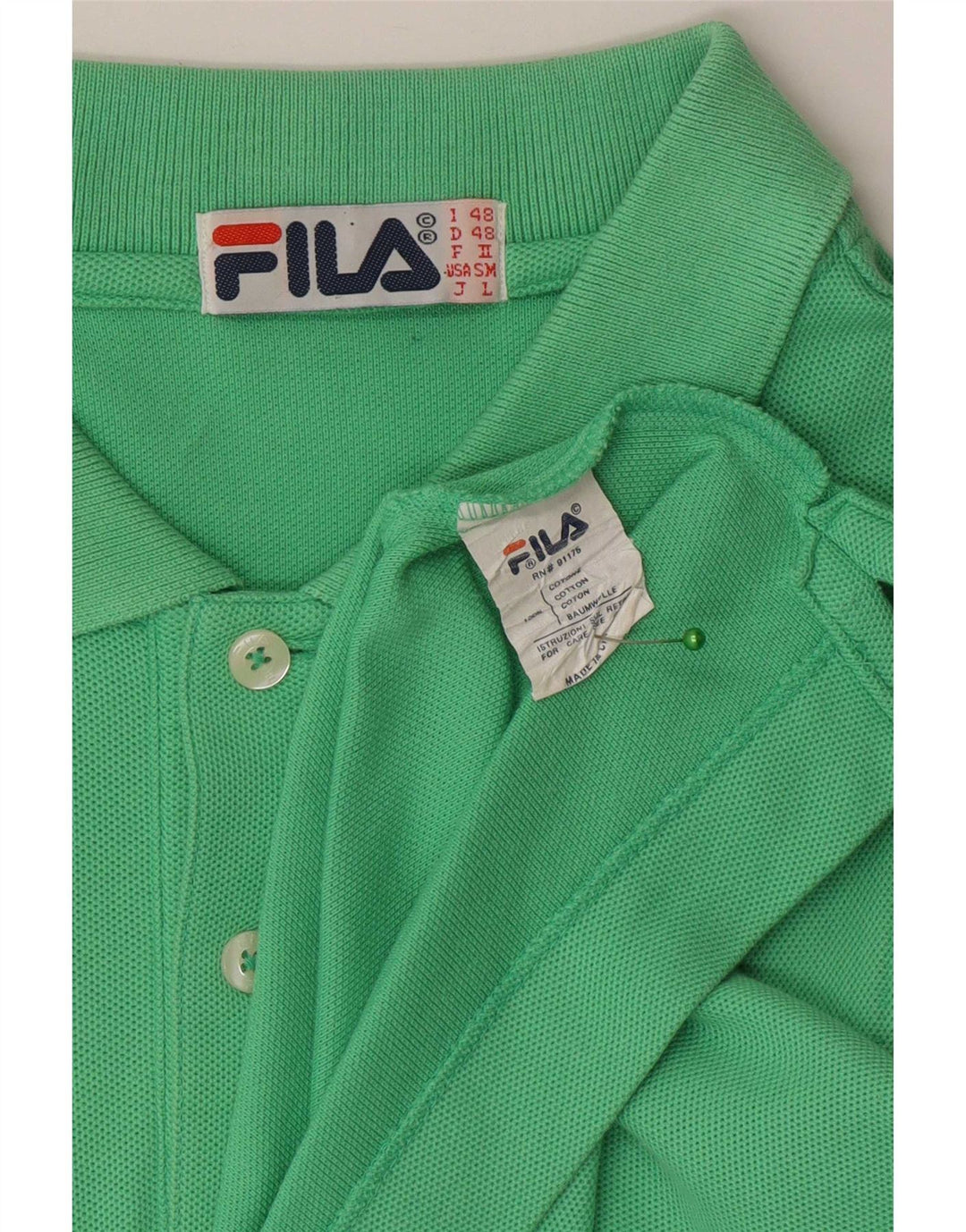 Мужская рубашка-поло Fila IT 48, средний зеленый хлопок
