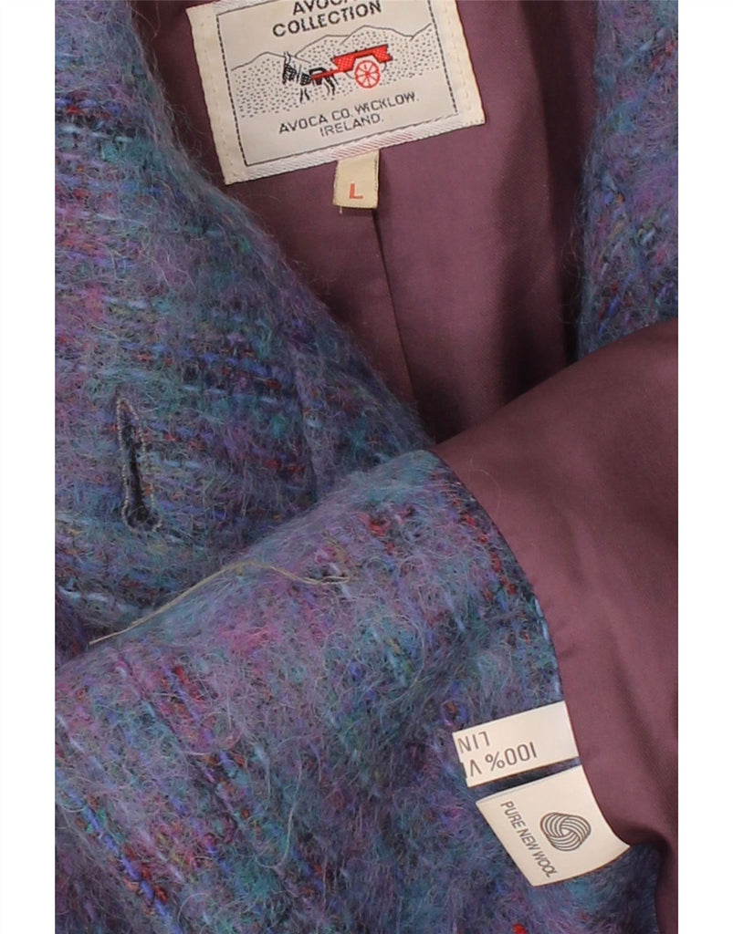 AVOCA Womens Oversized Cardigan Sweater UK 16 Large Purple Wool Vintage Avoca and Second-Hand Avoca from Messina Hembry 