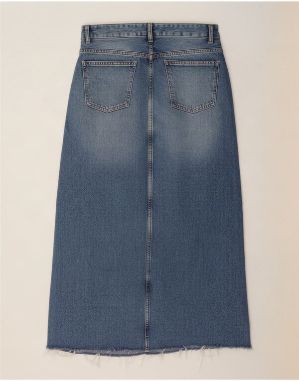Женская джинсовая юбка Zara EU 34 2XS W24, синяя, хлопок с цветными блоками