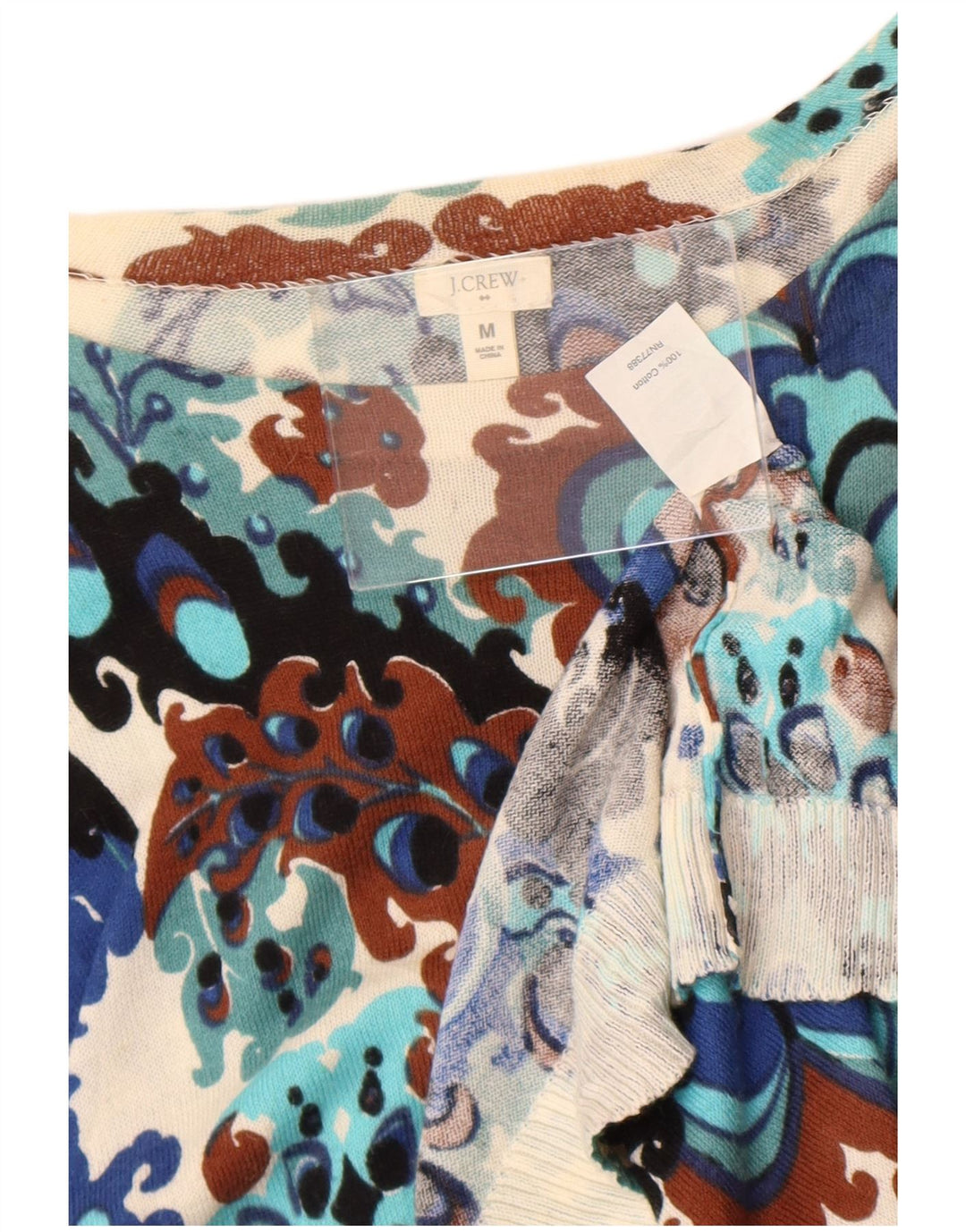 Женский джемпер с вырезом «лодочкой» J. Crew, Великобритания, 12, средний, разноцветный, с пейсли