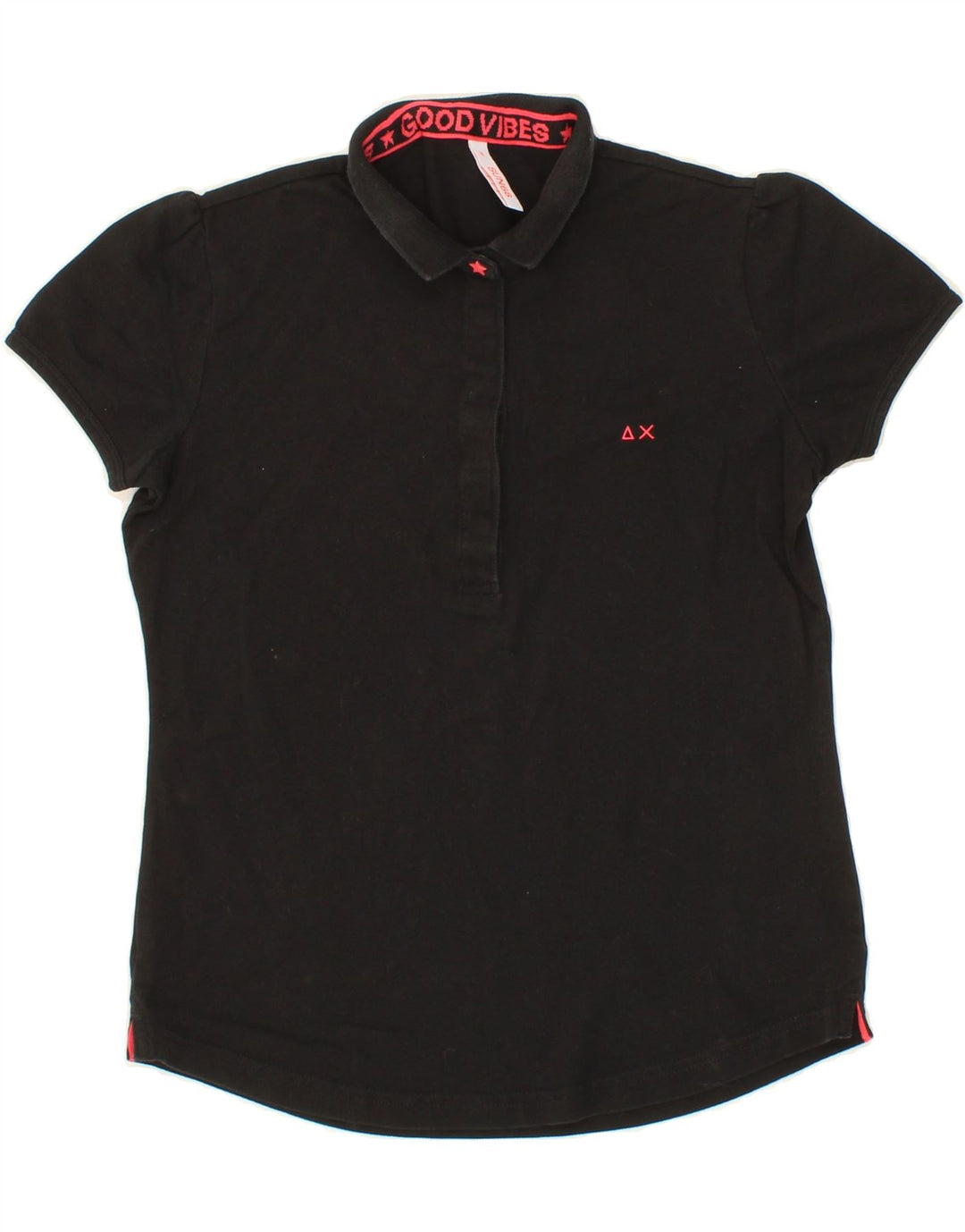 SUN68 Womens Polo Shirt UK 12 Medium Black Cotton Vintage Sun68 and Second-Hand Sun68 from Messina Hembry 