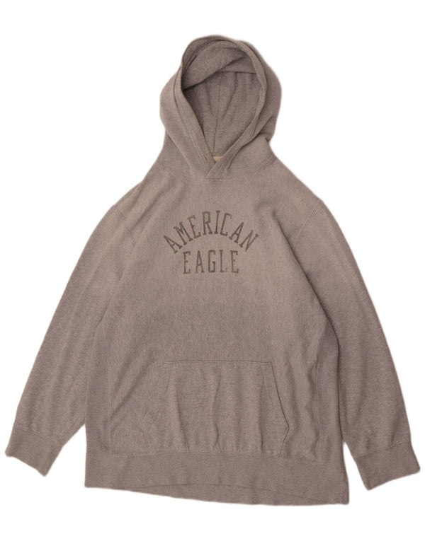 Мужской джемпер с капюшоном American Eagle с рисунком 2XL, серый хлопок