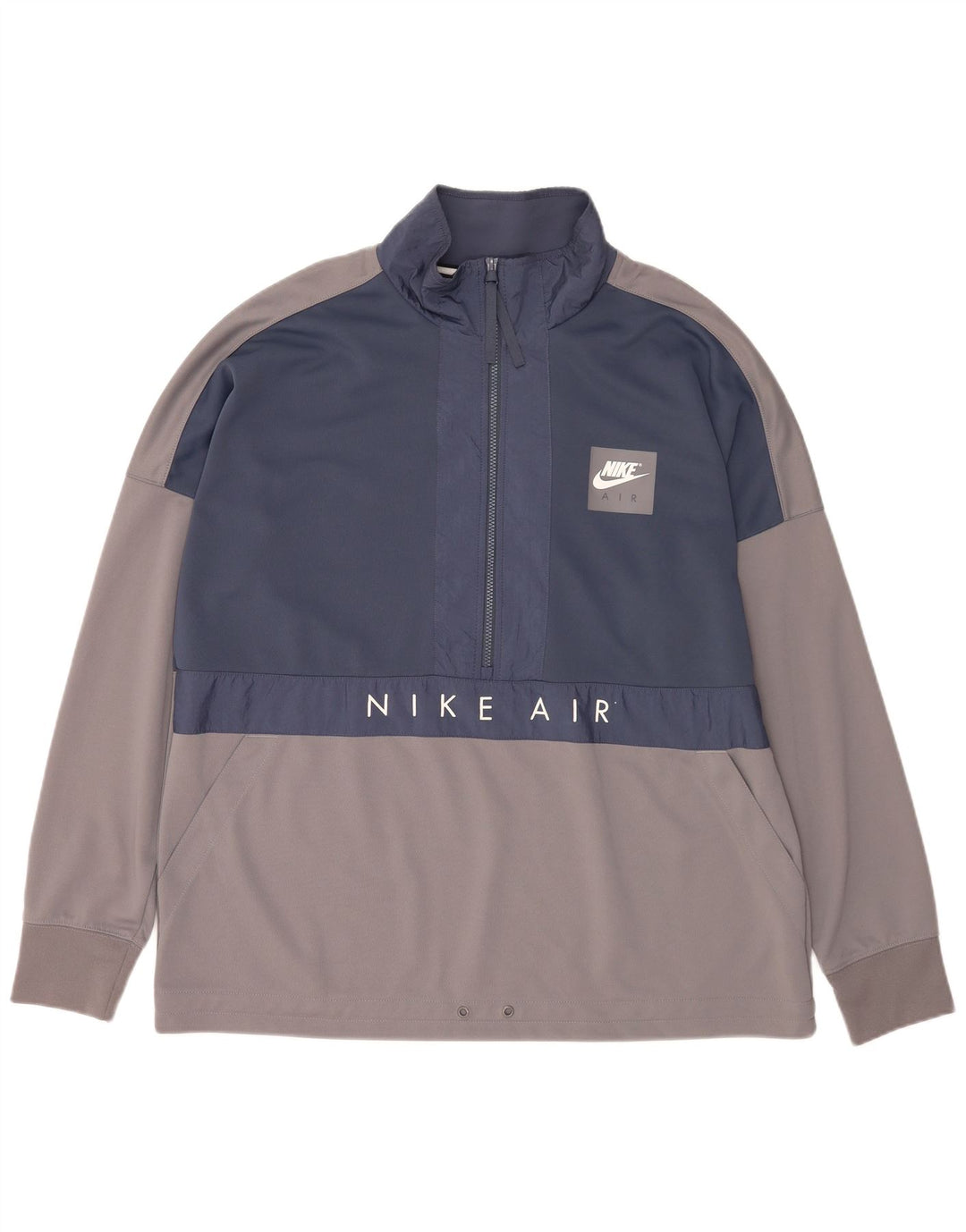 Мужской свитшот на молнии с рисунком Nike XL, серый полиэстер с цветными блоками