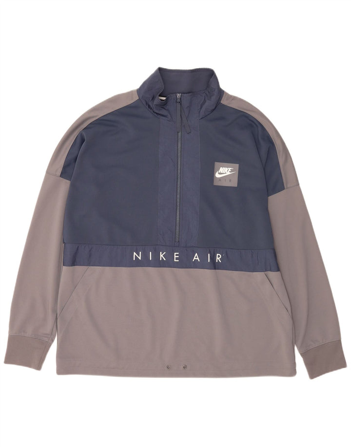 Мужской свитшот на молнии с рисунком Nike XL, серый полиэстер с цветными блоками