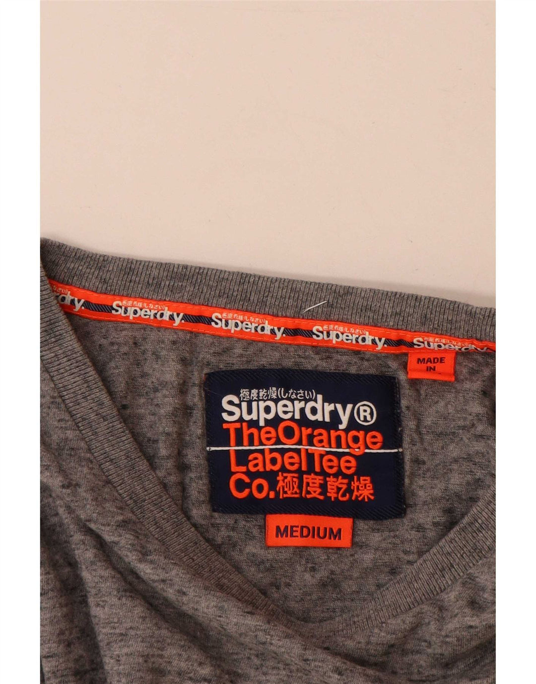 Superdry Мужская футболка из хлопка среднего серого цвета с крапинками