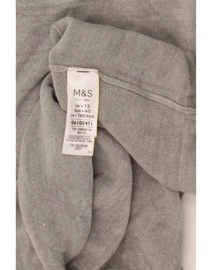 Женский джемпер с вырезом «лодочка» Marks & Spencer UK 12, средний серый акрил