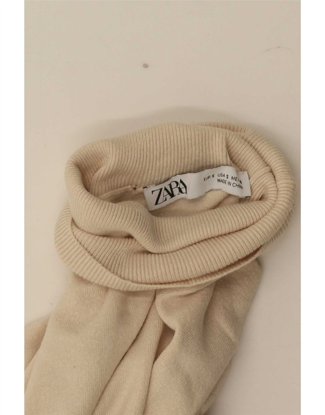 Женский джемпер с высоким воротником Zara UK 10, маленький бежевый