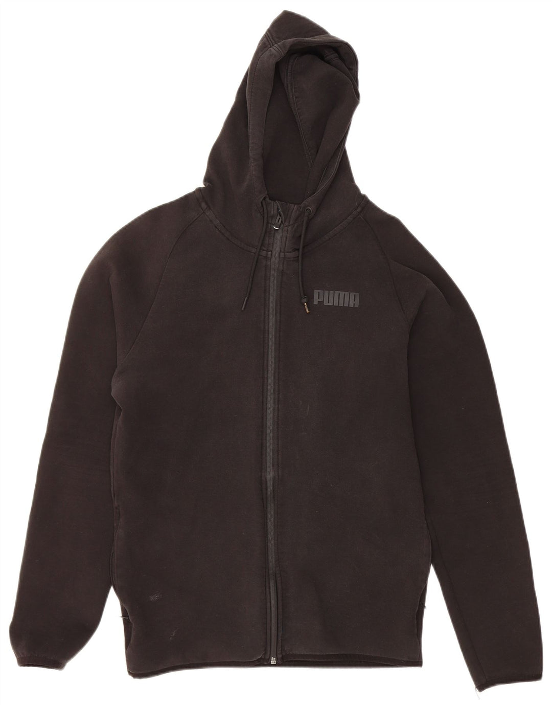 PUMA Mens Zip Hoodie Sweater Medium Black Cotton