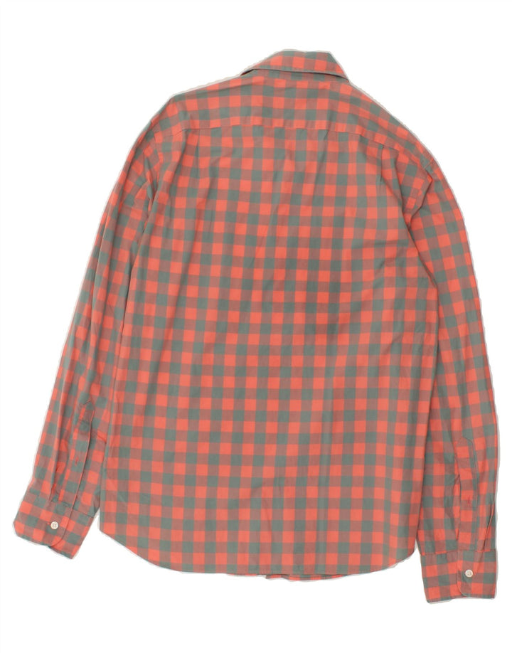 J. CREW Mens Slim Shirt Medium Pink Gingham Cotton Vintage J. Crew and Second-Hand J. Crew from Messina Hembry 