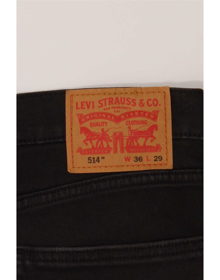 Мужские прямые джинсы Levi's 514 W36 L26, черный хлопок