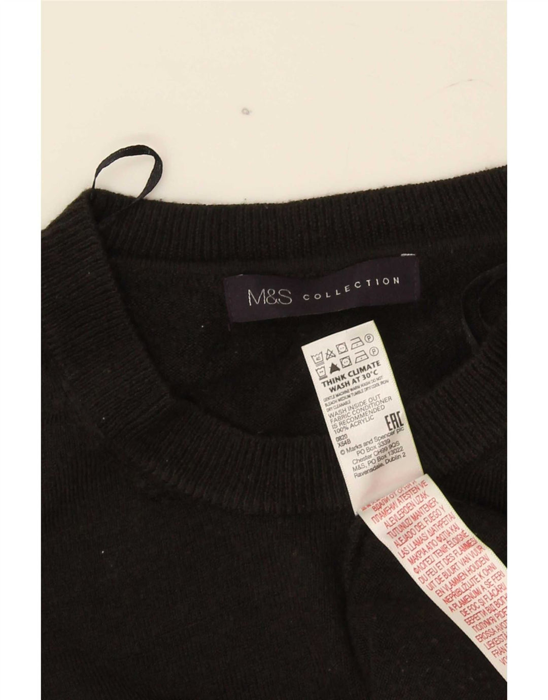 Женский джемпер с круглым вырезом Marks & Spencer, Великобритания 16, большой черный