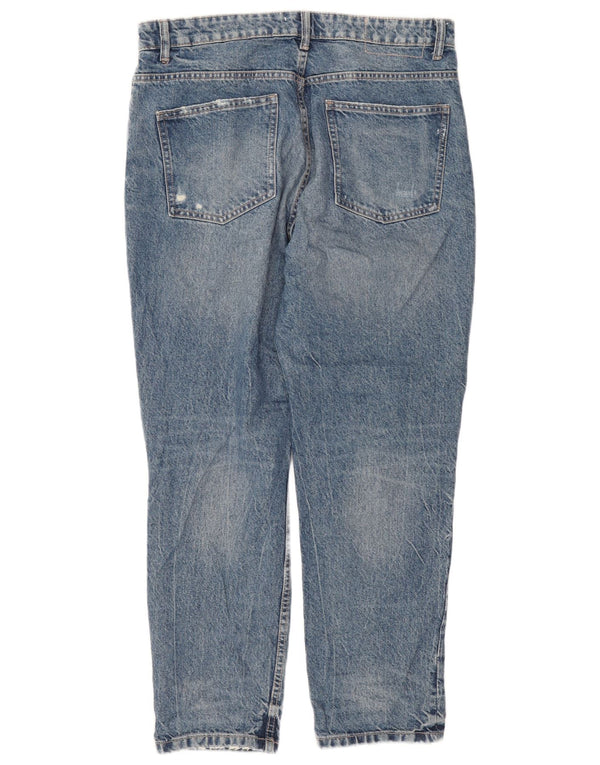 Женские зауженные джинсы с высокой талией Zara EU 44 XL W34 L28 синие