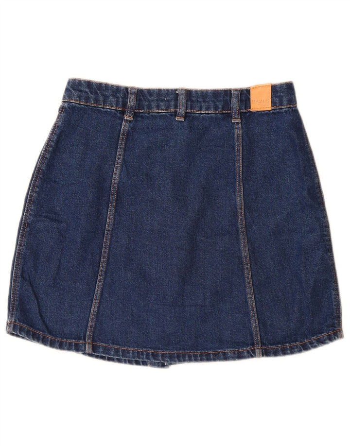 Женская мини-юбка джинсовая Zara, маленькая, W26, синяя, хлопок