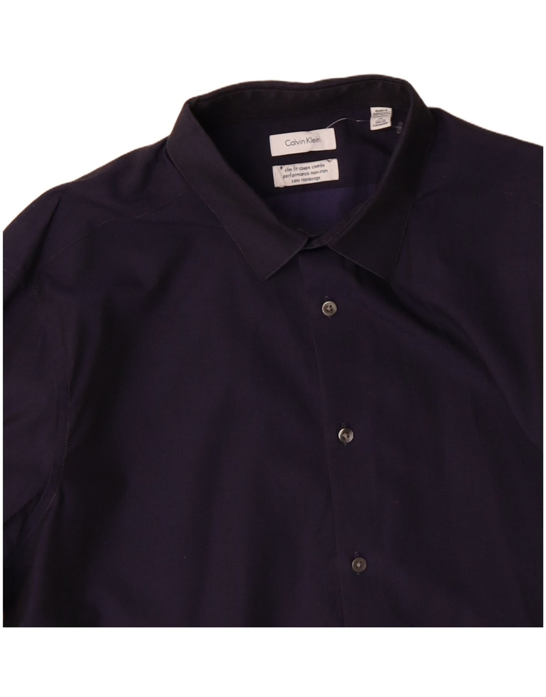 CALVIN KLEIN JEANS Мужская рубашка приталенного кроя, размер 17 XL, темно-синий хлопок