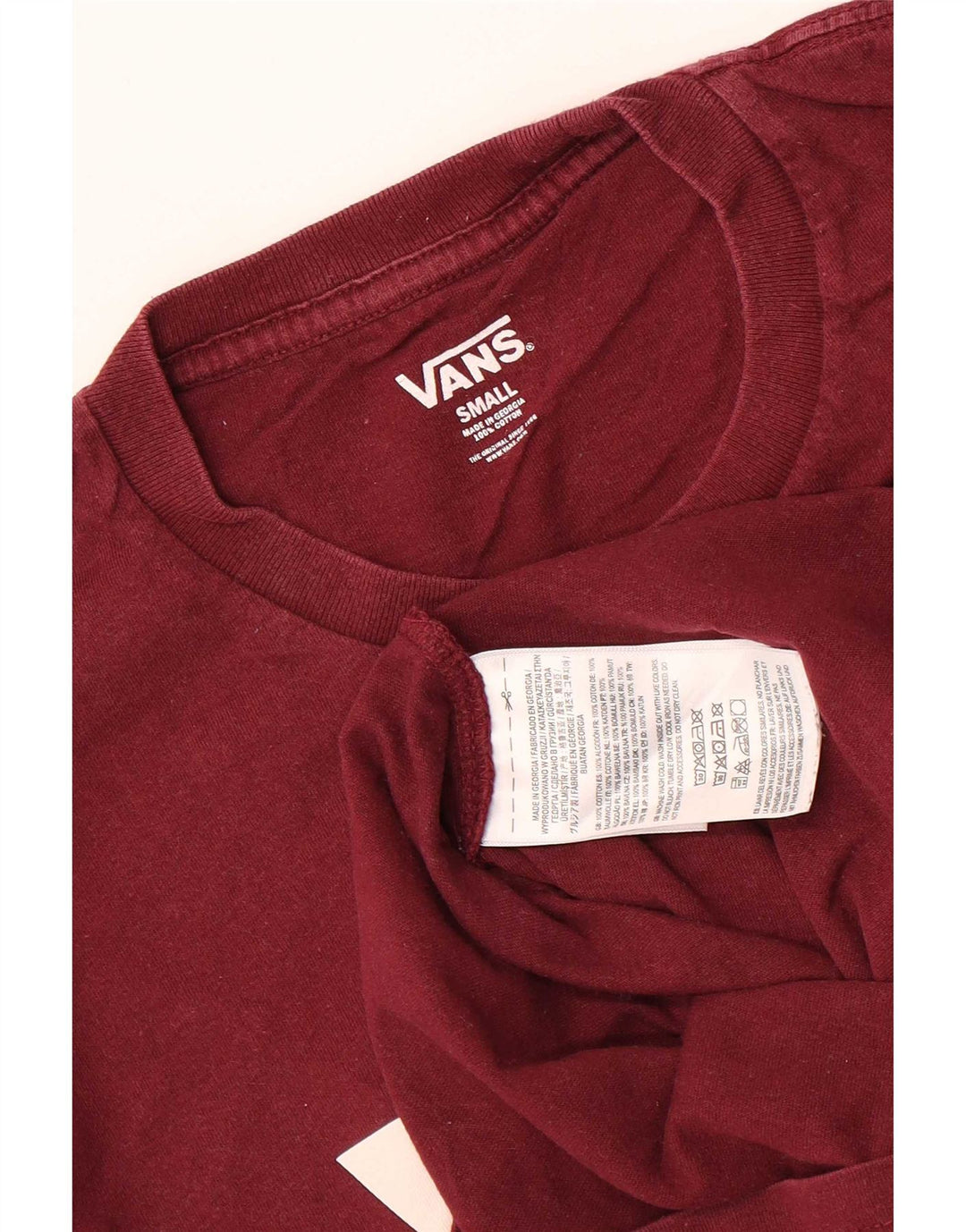 Мужская футболка с рисунком Vans, маленький темно-бордовый хлопок