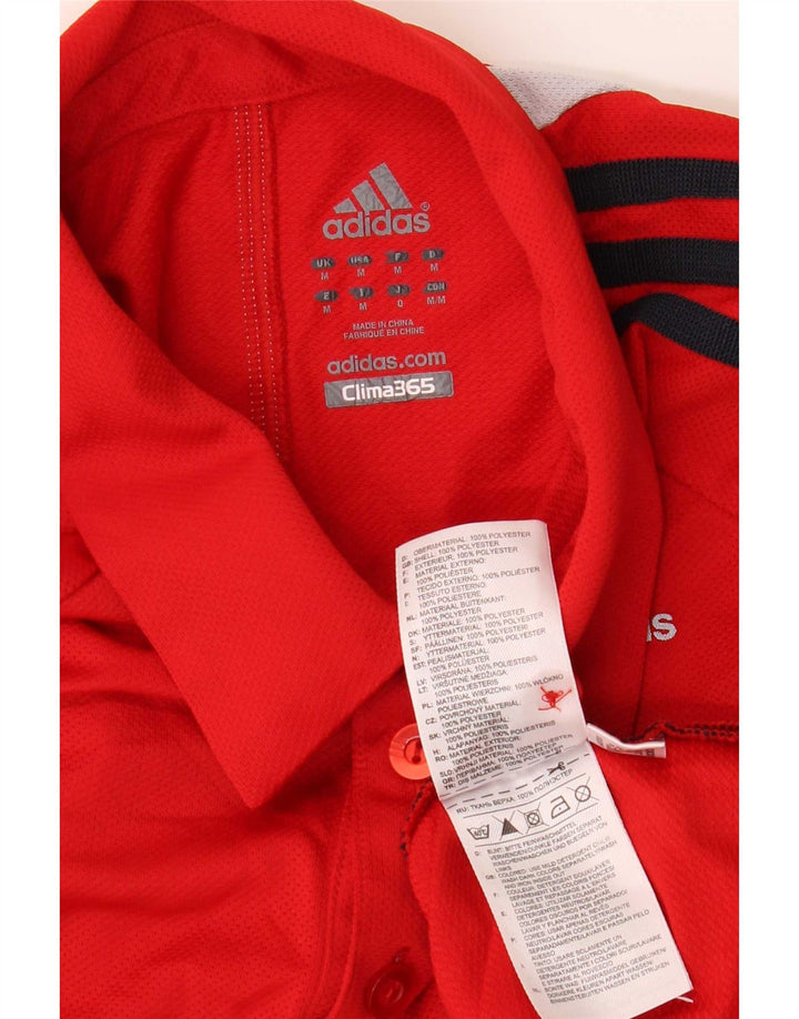 Мужская рубашка поло Adidas Clima 365, средний красный полиэстер с цветными блоками