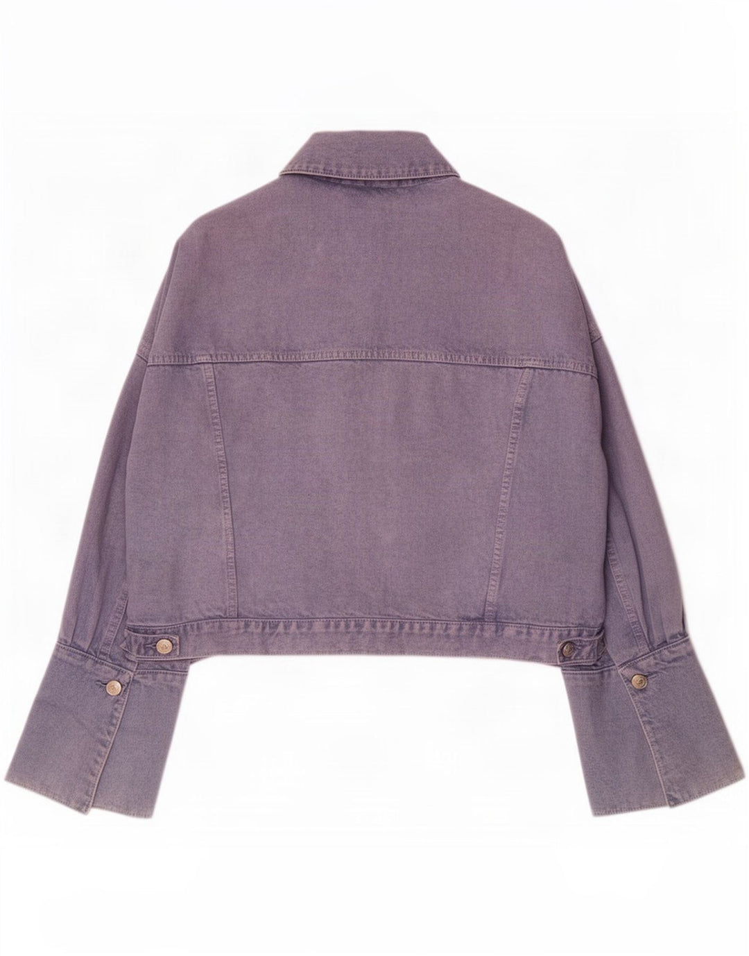 Женская джинсовая куртка оверсайз Zara UK 14, хлопковый средний фиолетовый цвет