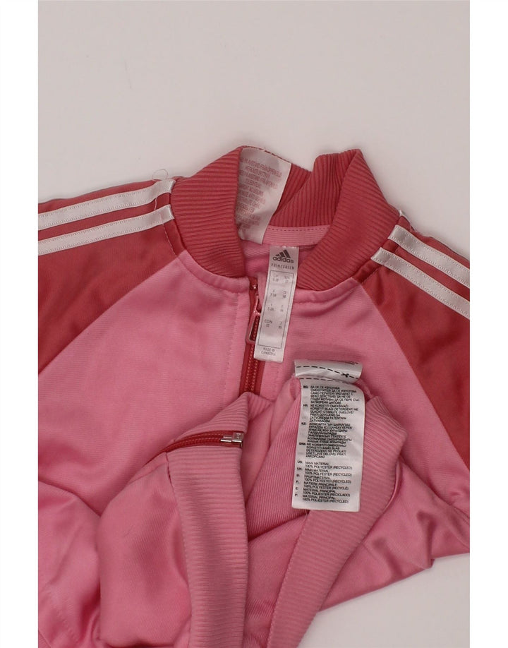 Спортивный костюм Adidas для девочек, верхняя куртка, 2–3 года, розовый полиэстер с цветными блоками
